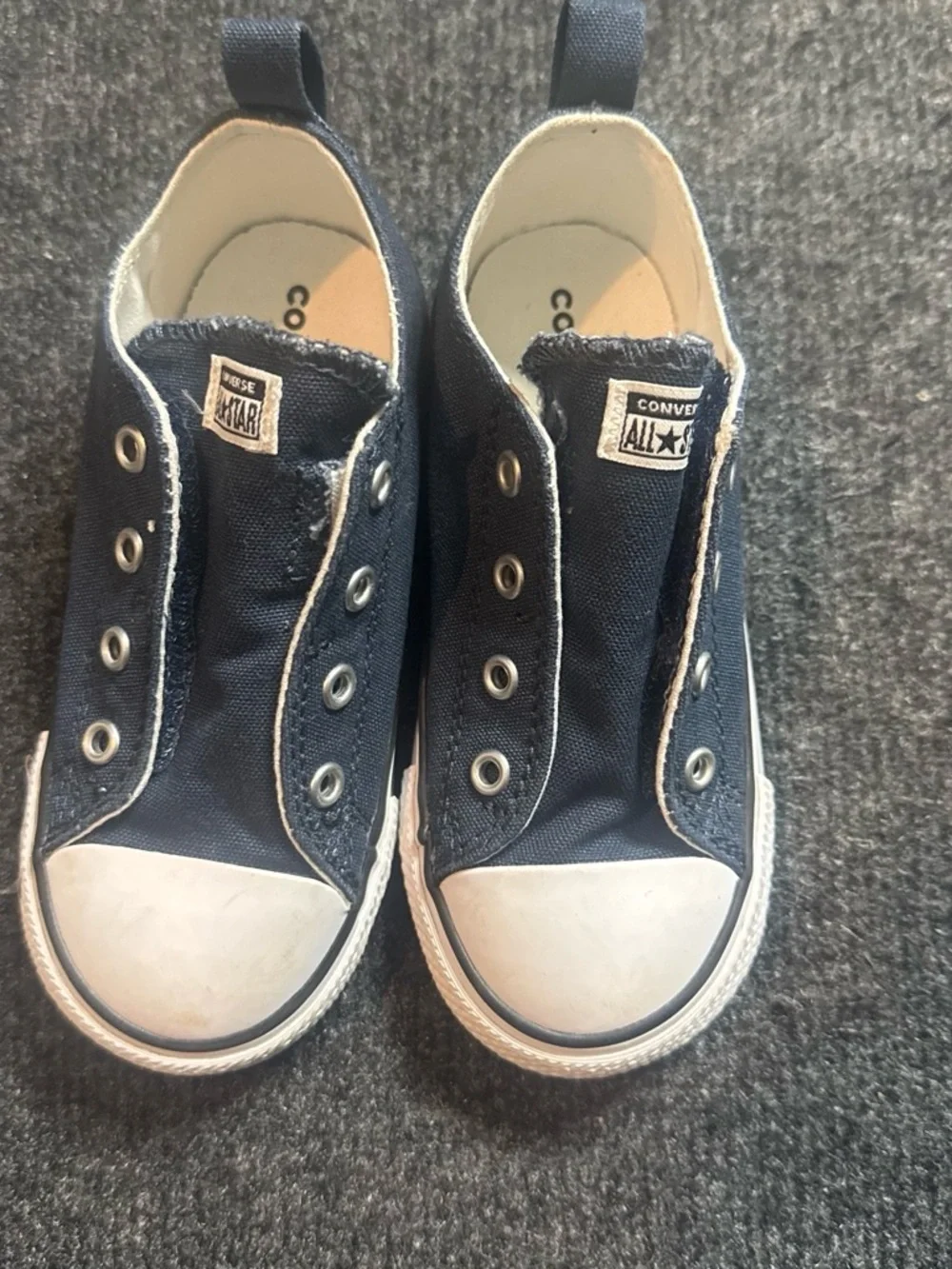Converse Kids Navy Canvas Slip-On Sneakers